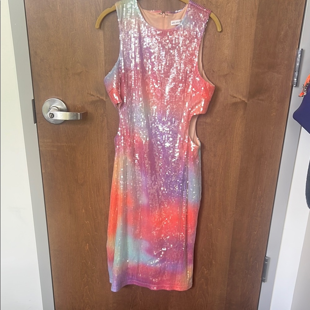 💖 Avec Les Filles Pink Sequin Midi Dress – Size 10 ✨ - Picture 3 of 10